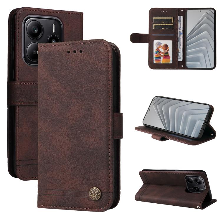 Skin Feel Life Tree Metal Button Leather Phone Case, For Redmi A5 4G 173.3mm, For Redmi Note 14 4G 164.84mm, For Redmi Turbo 4 / Xiaomi Poco X7 Pro, For Redmi K80 Pro, For Redmi K80, For Redmi Note 14 4G 163.25mm Global, For Redmi Note 14 5G           ...