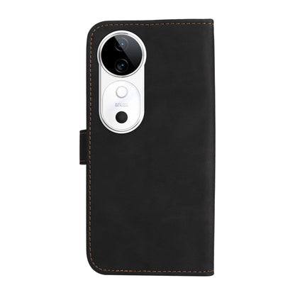 Three Color Splicing Leather Phone Case, For vivo V40 5G, For vivo Y28 4G
