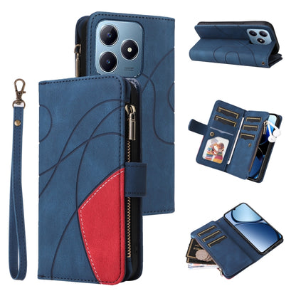 Dual-color 9 Card Slots Zipper Wallet Leather Phone Case, For Realme 16T 5G, For Realme P4x 5G, For Realme C63 / C61 / Note 60