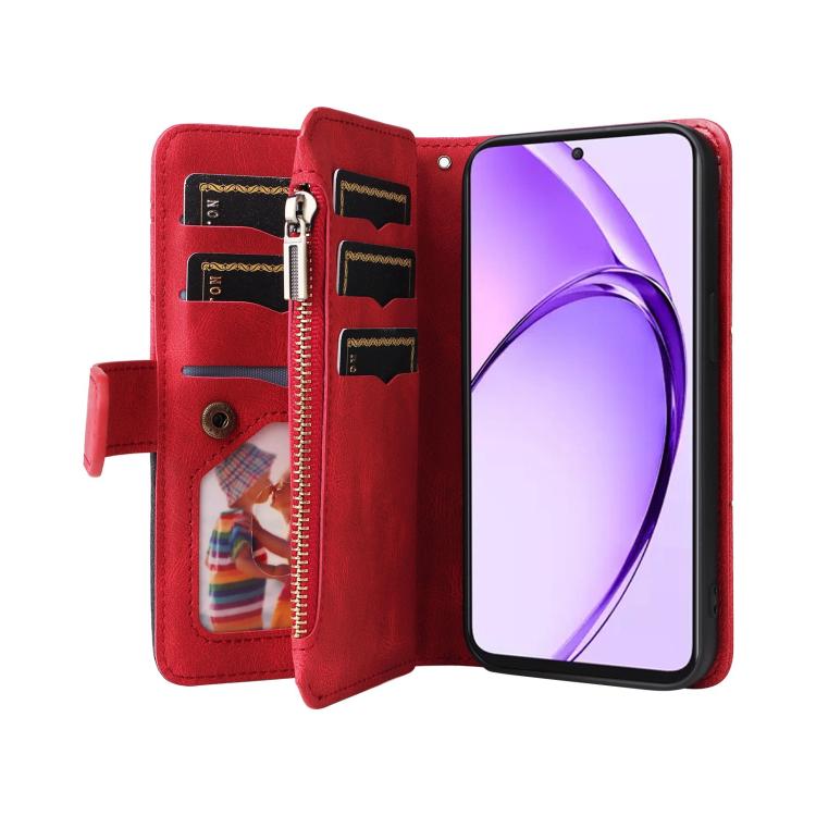 Dual-color 9 Card Slots Zipper Wallet Leather Phone Case, For Realme 16T 5G, For Realme P4x 5G, For Realme C63 / C61 / Note 60