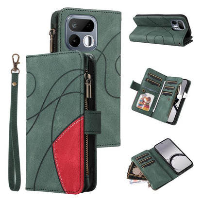 Dual-color 9 Card Slots Zipper Wallet Leather Phone Case, For Realme 16T 5G, For Realme P4x 5G, For Realme C63 / C61 / Note 60