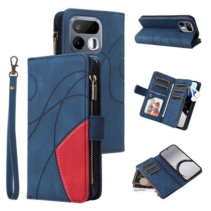 Dual-color 9 Card Slots Zipper Wallet Leather Phone Case, For Realme 16T 5G, For Realme P4x 5G, For Realme C63 / C61 / Note 60