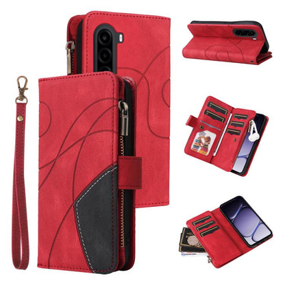 Dual-color 9 Card Slots Zipper Wallet Leather Phone Case, For Realme 16T 5G, For Realme P4x 5G, For Realme C63 / C61 / Note 60