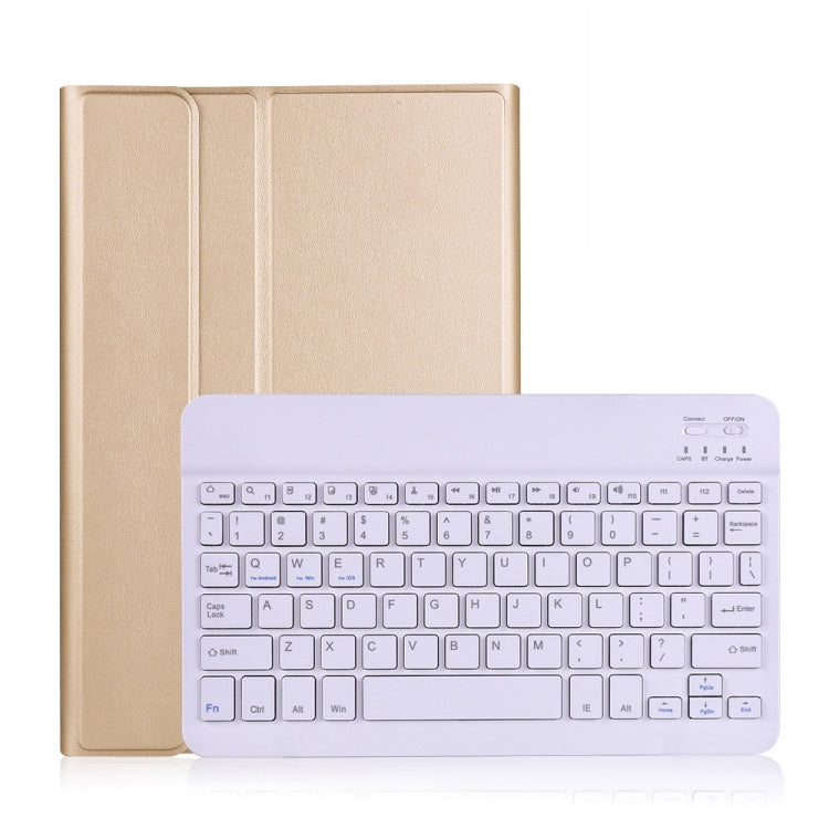 Gold detachable Bluetooth keyboard case with flip cover and elastic band holder