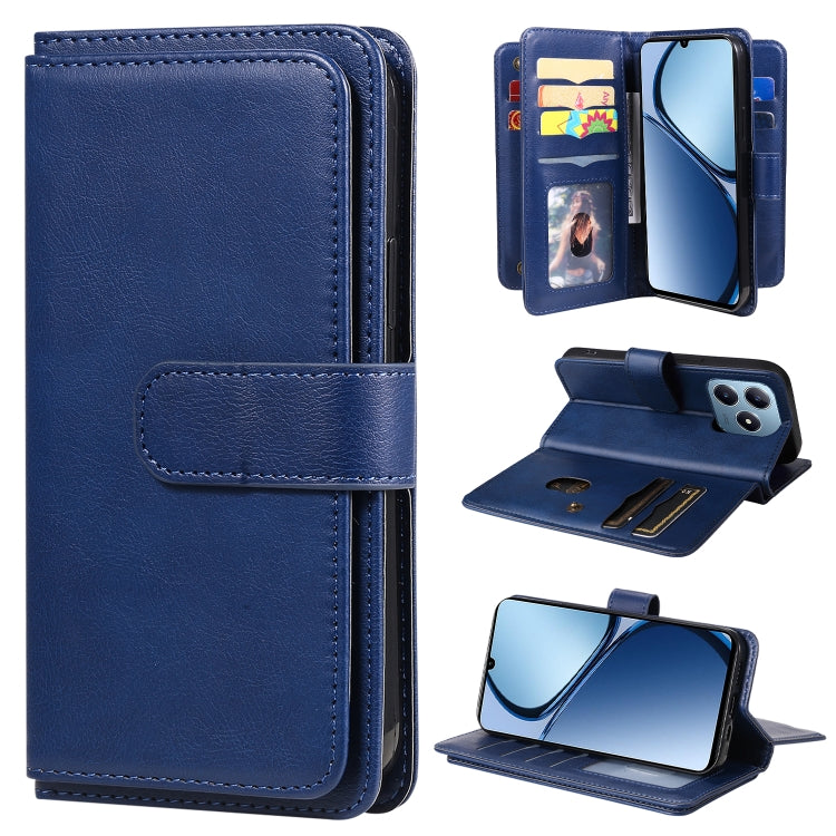 Multi-Function Wallet 10 Card Slots Leather Phone Case, For Realme 16T 5G, For Realme P4x 5G, For Realme C63 / C61 / Note 60