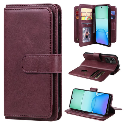 Multi-Function Wallet 10 Card Slots Leather Phone Case, For Redmi Note 17 5G/4G Global 169.7mm, For Redmi 17C 5G, For Redmi Note 17 Pro+ 5G Global 163.4mm, For Redmi K100 Pro Max/Poco F9 Ultra 5G, For Redmi 17 5G / 4G Global 170mm                      ...