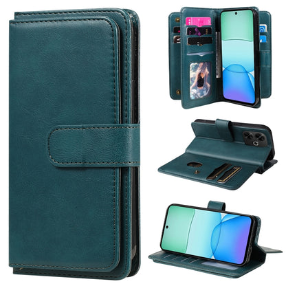 Multi-Function Wallet 10 Card Slots Leather Phone Case, For Redmi Note 17 5G/4G Global 169.7mm, For Redmi 17C 5G, For Redmi Note 17 Pro+ 5G Global 163.4mm, For Redmi K100 Pro Max/Poco F9 Ultra 5G, For Redmi 17 5G / 4G Global 170mm                      ...