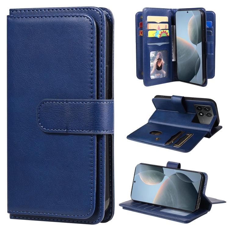 Multi-Function Wallet 10 Card Slots Leather Phone Case, For Redmi Note 17 5G/4G Global 169.7mm, For Redmi 17C 5G, For Redmi Note 17 Pro+ 5G Global 163.4mm, For Redmi K100 Pro Max/Poco F9 Ultra 5G, For Redmi 17 5G / 4G Global 170mm                      ...