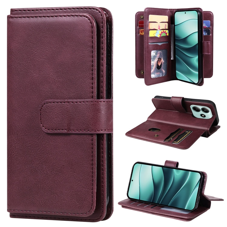 Multi-Function Wallet 10 Card Slots Leather Phone Case, For Redmi Note 17 5G/4G Global 169.7mm, For Redmi 17C 5G, For Redmi Note 17 Pro+ 5G Global 163.4mm, For Redmi K100 Pro Max/Poco F9 Ultra 5G, For Redmi 17 5G / 4G Global 170mm                      ...