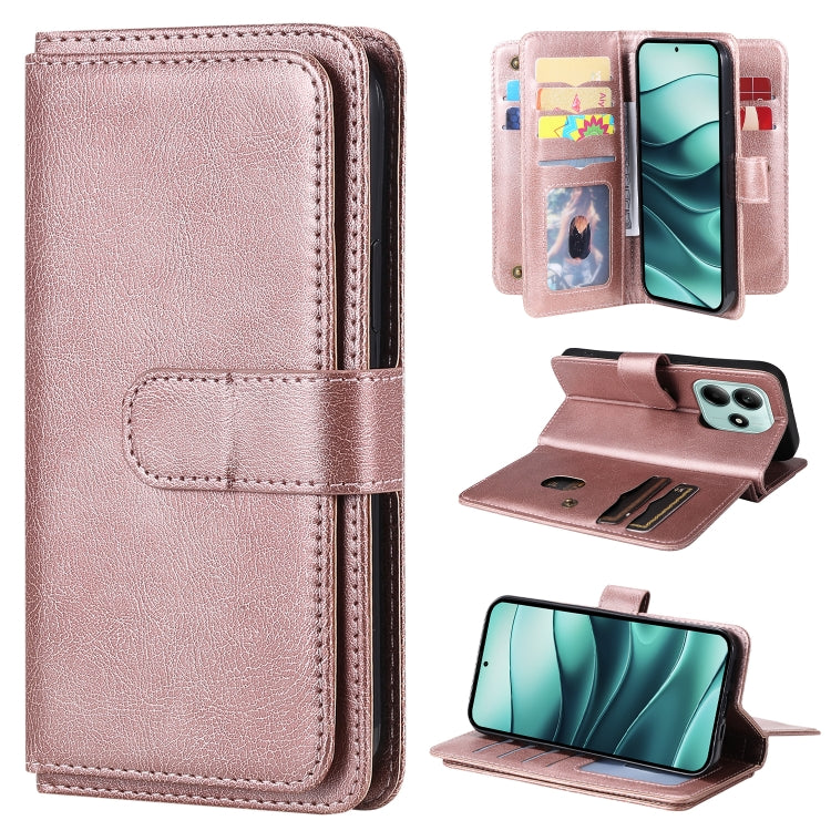 Multi-Function Wallet 10 Card Slots Leather Phone Case, For Redmi Note 17 5G/4G Global 169.7mm, For Redmi 17C 5G, For Redmi Note 17 Pro+ 5G Global 163.4mm, For Redmi K100 Pro Max/Poco F9 Ultra 5G, For Redmi 17 5G / 4G Global 170mm                      ...