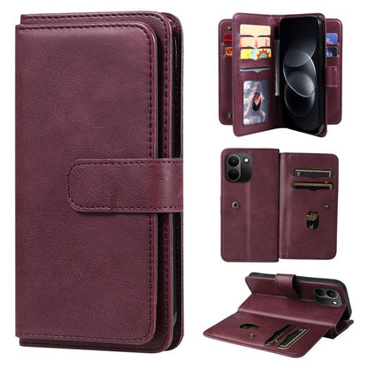 Multi-Function Wallet 10 Card Slots Leather Phone Case, For Redmi Note 17 5G/4G Global 169.7mm, For Redmi 17C 5G, For Redmi Note 17 Pro+ 5G Global 163.4mm, For Redmi K100 Pro Max/Poco F9 Ultra 5G, For Redmi 17 5G / 4G Global 170mm                      ...