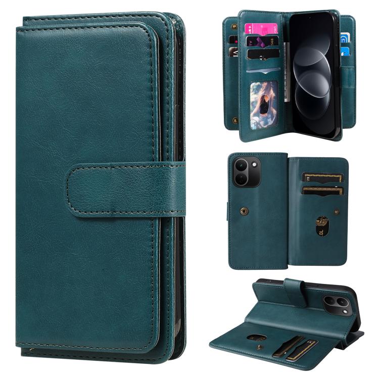 Multi-Function Wallet 10 Card Slots Leather Phone Case, For Redmi Note 17 5G/4G Global 169.7mm, For Redmi 17C 5G, For Redmi Note 17 Pro+ 5G Global 163.4mm, For Redmi K100 Pro Max/Poco F9 Ultra 5G, For Redmi 17 5G / 4G Global 170mm                      ...