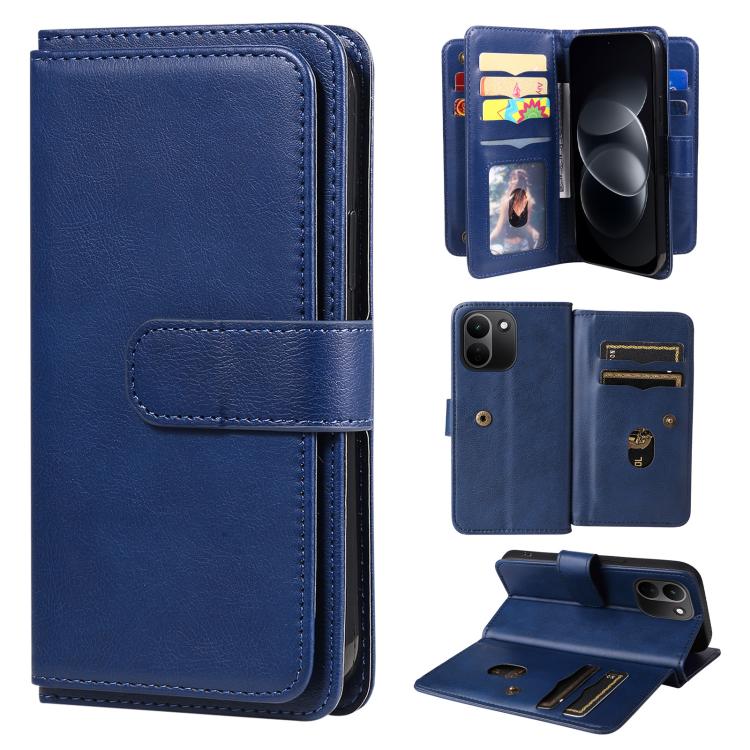 Multi-Function Wallet 10 Card Slots Leather Phone Case, For Redmi Note 17 5G/4G Global 169.7mm, For Redmi 17C 5G, For Redmi Note 17 Pro+ 5G Global 163.4mm, For Redmi K100 Pro Max/Poco F9 Ultra 5G, For Redmi 17 5G / 4G Global 170mm                      ...
