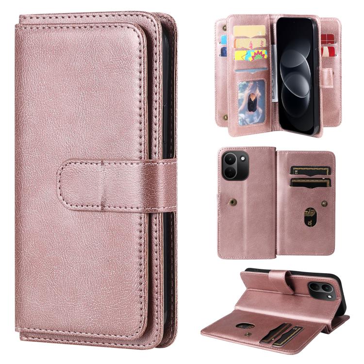 Multi-Function Wallet 10 Card Slots Leather Phone Case, For Redmi Note 17 5G/4G Global 169.7mm, For Redmi 17C 5G, For Redmi Note 17 Pro+ 5G Global 163.4mm, For Redmi K100 Pro Max/Poco F9 Ultra 5G, For Redmi 17 5G / 4G Global 170mm                      ...