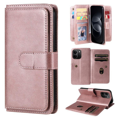 Multi-Function Wallet 10 Card Slots Leather Phone Case, For Redmi Note 17 5G/4G Global 169.7mm, For Redmi 17C 5G, For Redmi Note 17 Pro+ 5G Global 163.4mm, For Redmi K100 Pro Max/Poco F9 Ultra 5G, For Redmi 17 5G / 4G Global 170mm                      ...