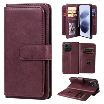 Multi-Function Wallet 10 Card Slots Leather Phone Case, For Redmi Note 17 5G/4G Global 169.7mm, For Redmi 17C 5G, For Redmi Note 17 Pro+ 5G Global 163.4mm, For Redmi K100 Pro Max/Poco F9 Ultra 5G, For Redmi 17 5G / 4G Global 170mm                      ...