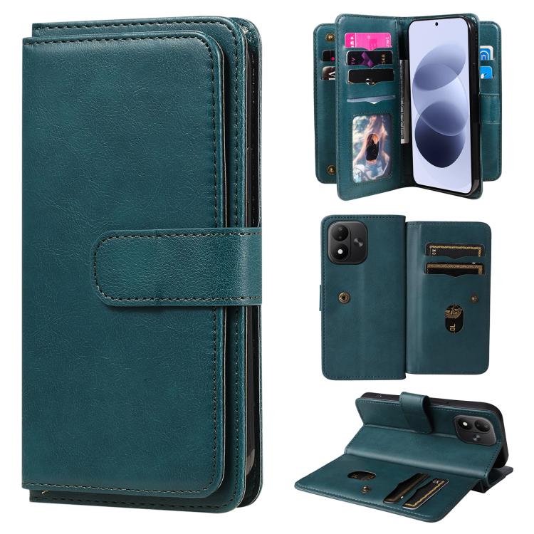 Multi-Function Wallet 10 Card Slots Leather Phone Case, For Redmi Note 17 5G/4G Global 169.7mm, For Redmi 17C 5G, For Redmi Note 17 Pro+ 5G Global 163.4mm, For Redmi K100 Pro Max/Poco F9 Ultra 5G, For Redmi 17 5G / 4G Global 170mm                      ...