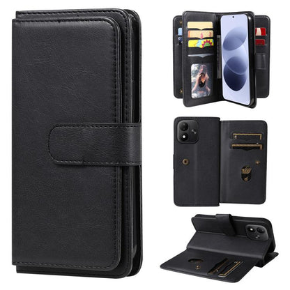 Multi-Function Wallet 10 Card Slots Leather Phone Case, For Redmi Note 17 5G/4G Global 169.7mm, For Redmi 17C 5G, For Redmi Note 17 Pro+ 5G Global 163.4mm, For Redmi K100 Pro Max/Poco F9 Ultra 5G, For Redmi 17 5G / 4G Global 170mm                      ...