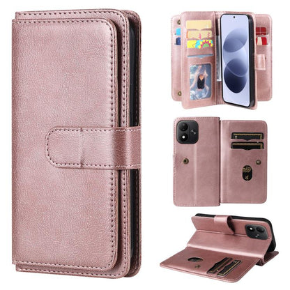 Multi-Function Wallet 10 Card Slots Leather Phone Case, For Redmi Note 17 5G/4G Global 169.7mm, For Redmi 17C 5G, For Redmi Note 17 Pro+ 5G Global 163.4mm, For Redmi K100 Pro Max/Poco F9 Ultra 5G, For Redmi 17 5G / 4G Global 170mm                      ...