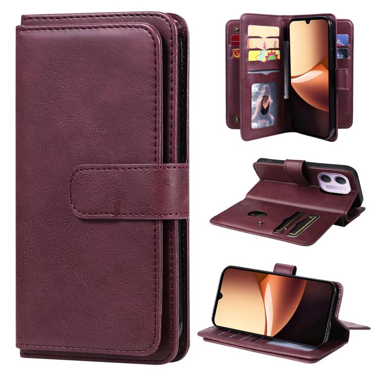 Multi-Function Wallet 10 Card Slots Leather Phone Case, For Redmi Note 17 5G/4G Global 169.7mm, For Redmi 17C 5G, For Redmi Note 17 Pro+ 5G Global 163.4mm, For Redmi K100 Pro Max/Poco F9 Ultra 5G, For Redmi 17 5G / 4G Global 170mm                      ...