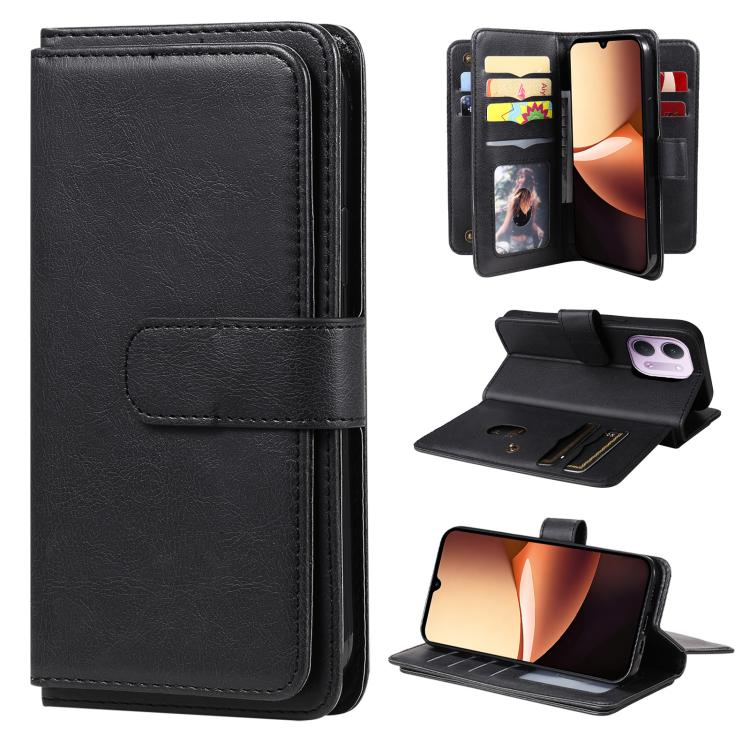 Multi-Function Wallet 10 Card Slots Leather Phone Case, For Redmi Note 17 5G/4G Global 169.7mm, For Redmi 17C 5G, For Redmi Note 17 Pro+ 5G Global 163.4mm, For Redmi K100 Pro Max/Poco F9 Ultra 5G, For Redmi 17 5G / 4G Global 170mm                      ...