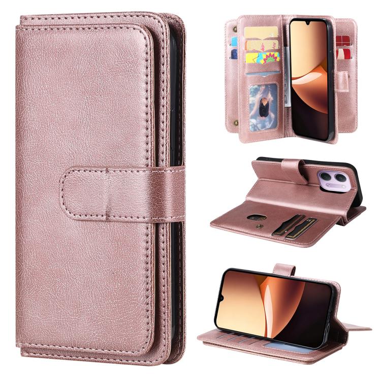 Multi-Function Wallet 10 Card Slots Leather Phone Case, For Redmi Note 17 5G/4G Global 169.7mm, For Redmi 17C 5G, For Redmi Note 17 Pro+ 5G Global 163.4mm, For Redmi K100 Pro Max/Poco F9 Ultra 5G, For Redmi 17 5G / 4G Global 170mm                      ...