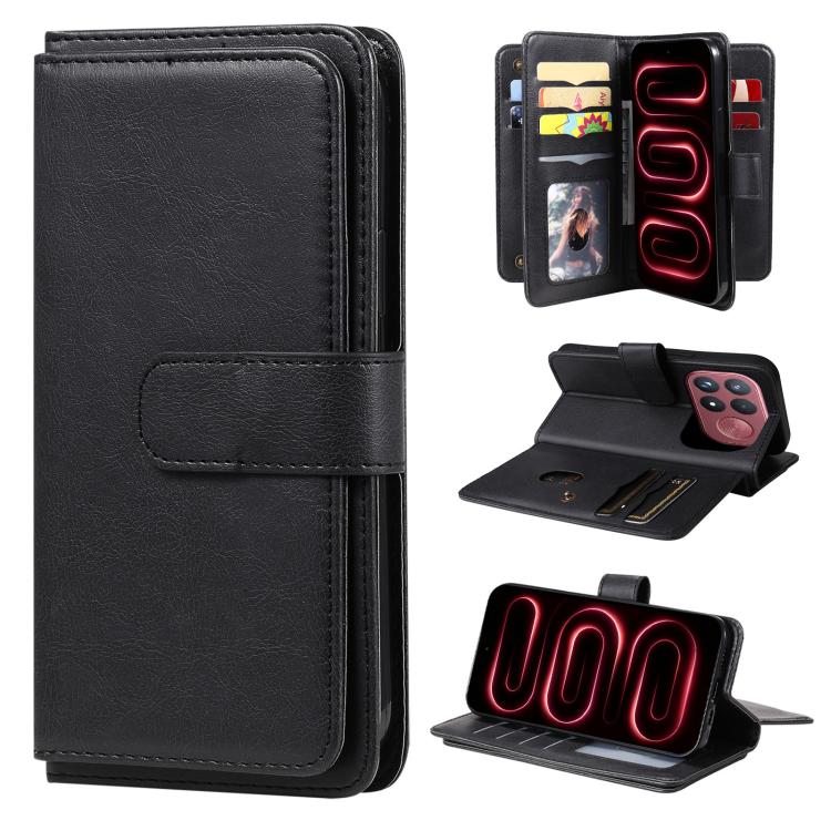 Multi-Function Wallet 10 Card Slots Leather Phone Case, For Redmi Note 17 5G/4G Global 169.7mm, For Redmi 17C 5G, For Redmi Note 17 Pro+ 5G Global 163.4mm, For Redmi K100 Pro Max/Poco F9 Ultra 5G, For Redmi 17 5G / 4G Global 170mm                      ...