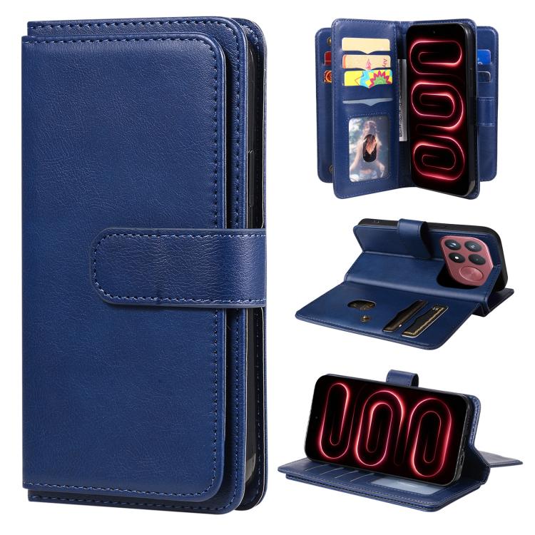 Multi-Function Wallet 10 Card Slots Leather Phone Case, For Redmi Note 17 5G/4G Global 169.7mm, For Redmi 17C 5G, For Redmi Note 17 Pro+ 5G Global 163.4mm, For Redmi K100 Pro Max/Poco F9 Ultra 5G, For Redmi 17 5G / 4G Global 170mm                      ...