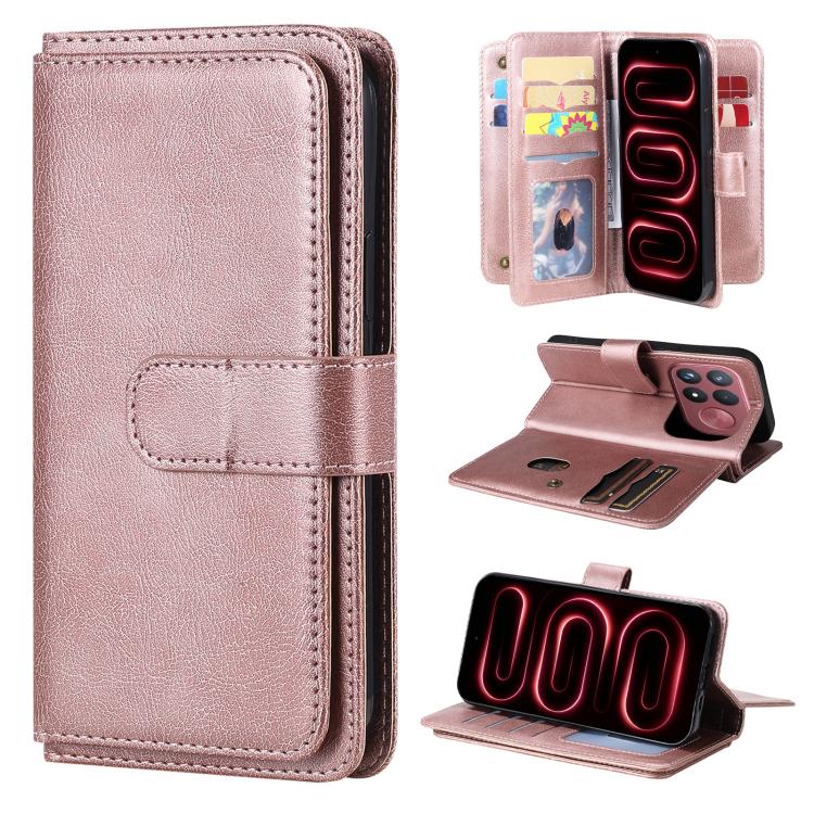 Multi-Function Wallet 10 Card Slots Leather Phone Case, For Redmi Note 17 5G/4G Global 169.7mm, For Redmi 17C 5G, For Redmi Note 17 Pro+ 5G Global 163.4mm, For Redmi K100 Pro Max/Poco F9 Ultra 5G, For Redmi 17 5G / 4G Global 170mm                      ...