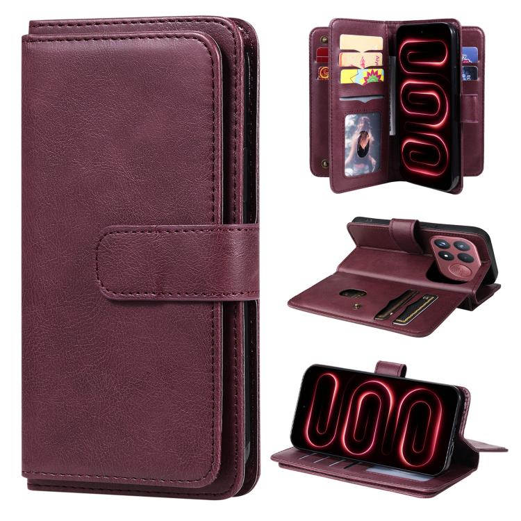 Multi-Function Wallet 10 Card Slots Leather Phone Case, For Redmi Note 17 5G/4G Global 169.7mm, For Redmi 17C 5G, For Redmi Note 17 Pro+ 5G Global 163.4mm, For Redmi K100 Pro Max/Poco F9 Ultra 5G, For Redmi 17 5G / 4G Global 170mm                      ...