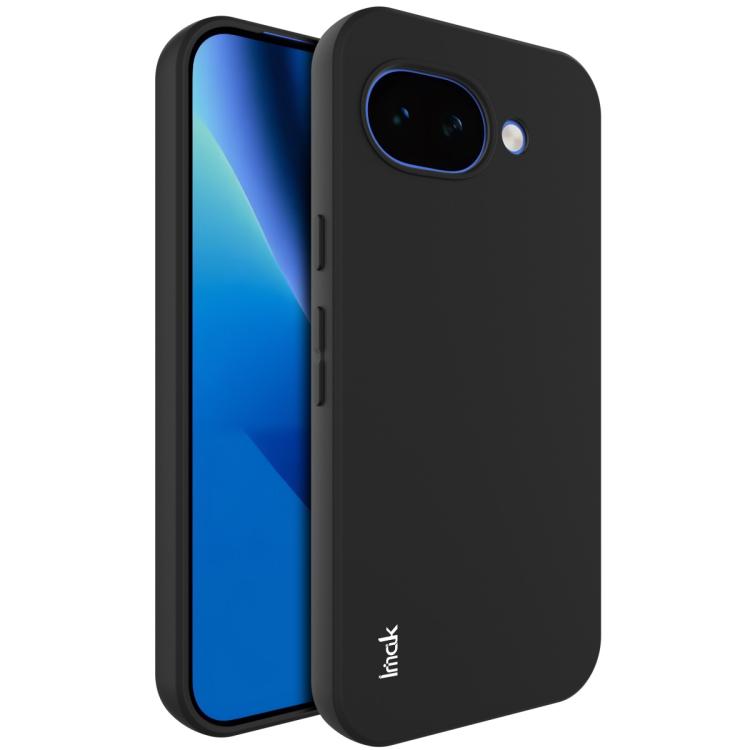 Shockproof frosted TPU phone case in black, with camera and side cutouts