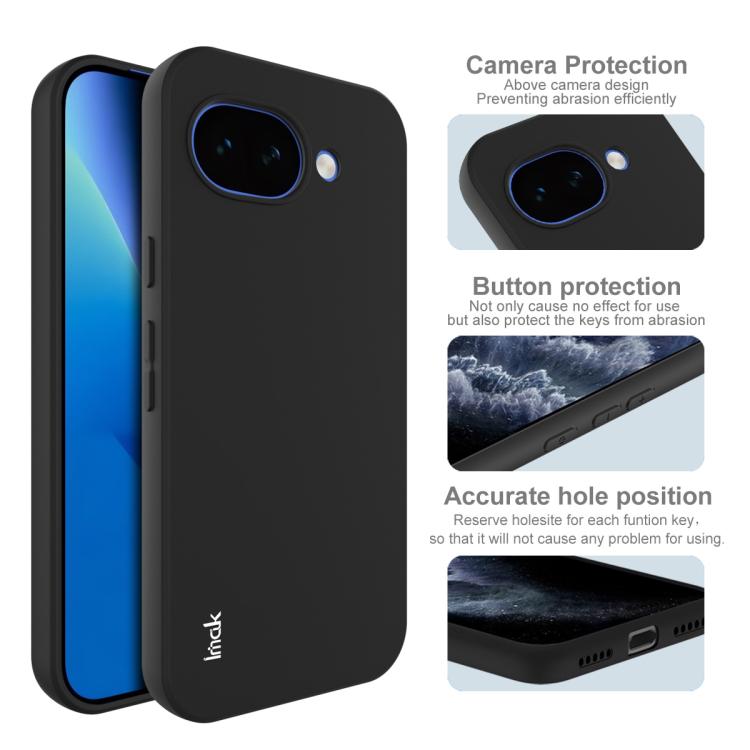 Black frosted TPU phone case with camera protection and precise button cutouts
