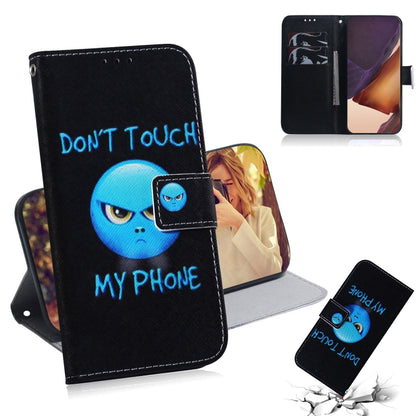 Black wallet-style flip leather case with blue alien graphic and card-slot holder
