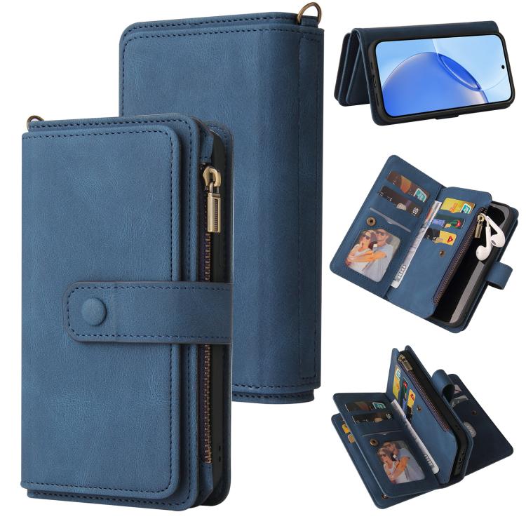 Skin Feel Multi Card Slots Zipper Wallet Leather Phone Case, For Realme 16T 5G, For Realme 16 Pro+ 5G, For Realme 16 Pro 5G, For Realme P4x 5G, For Realme C63 / C61 / Note 60