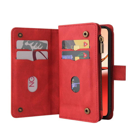 Skin Feel Multi Card Slots Zipper Wallet Leather Phone Case, For Realme 16T 5G, For Realme 16 Pro+ 5G, For Realme 16 Pro 5G, For Realme P4x 5G, For Realme C63 / C61 / Note 60