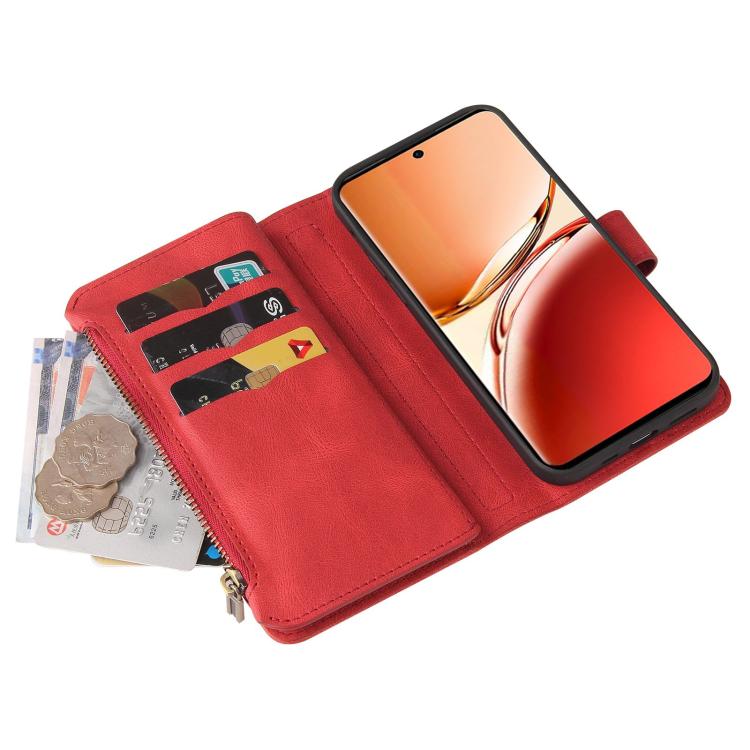 Skin Feel Multi Card Slots Zipper Wallet Leather Phone Case, For Realme 16T 5G, For Realme 16 Pro+ 5G, For Realme 16 Pro 5G, For Realme P4x 5G, For Realme C63 / C61 / Note 60