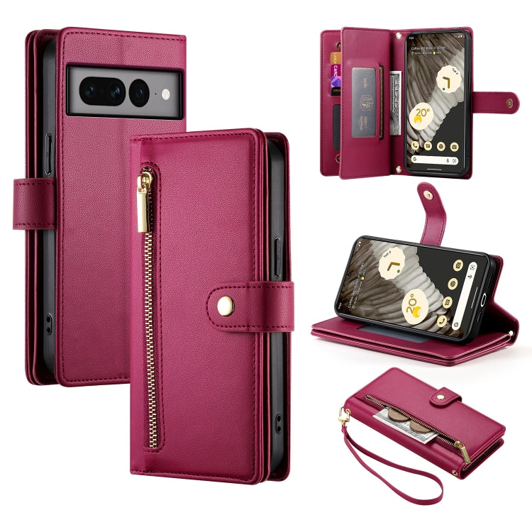 Nine Card-slot Zipper Wallet Bag Leather Phone Case, For Google Pixel 11a, For Google Pixel 11 Pro XL, For Google Pixel 11 / Pixel 11 Pro, For Google Pixel 10a, For Google Pixel 9a, For Google Pixel 9 Pro XL, For Google Pixel 9 / 9 Pro                 ...
