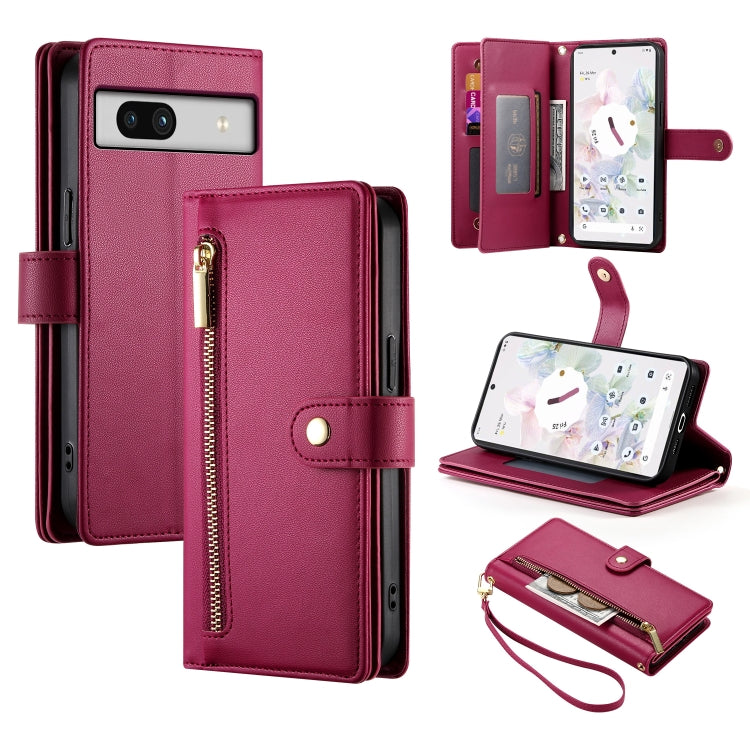 Nine Card-slot Zipper Wallet Bag Leather Phone Case, For Google Pixel 11a, For Google Pixel 11 Pro XL, For Google Pixel 11 / Pixel 11 Pro, For Google Pixel 10a, For Google Pixel 9a, For Google Pixel 9 Pro XL, For Google Pixel 9 / 9 Pro                 ...