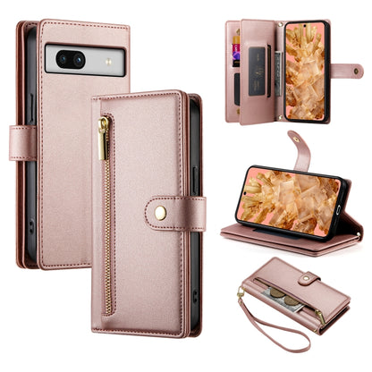 Nine Card-slot Zipper Wallet Bag Leather Phone Case, For Google Pixel 11a, For Google Pixel 11 Pro XL, For Google Pixel 11 / Pixel 11 Pro, For Google Pixel 10a, For Google Pixel 9a, For Google Pixel 9 Pro XL, For Google Pixel 9 / 9 Pro                 ...