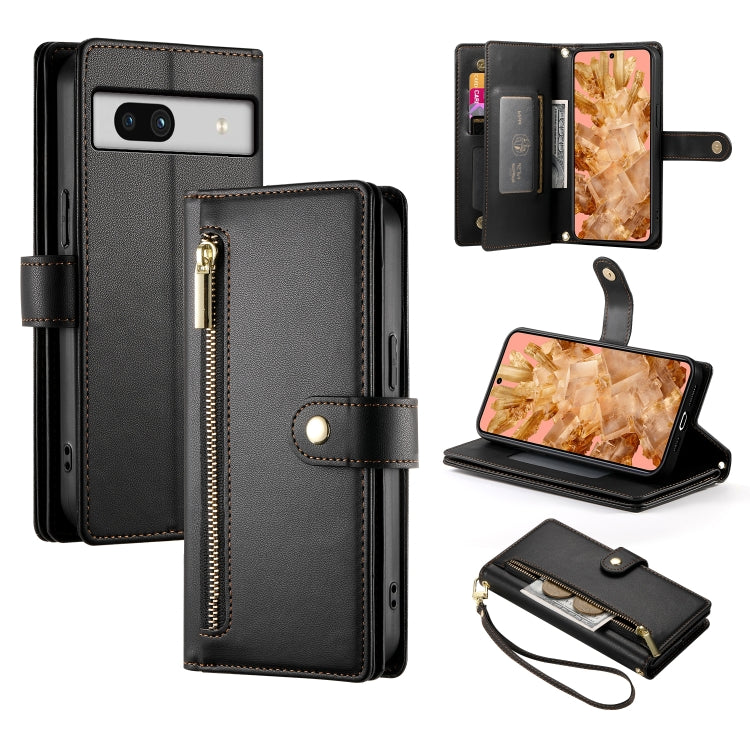 Nine Card-slot Zipper Wallet Bag Leather Phone Case, For Google Pixel 11a, For Google Pixel 11 Pro XL, For Google Pixel 11 / Pixel 11 Pro, For Google Pixel 10a, For Google Pixel 9a, For Google Pixel 9 Pro XL, For Google Pixel 9 / 9 Pro                 ...