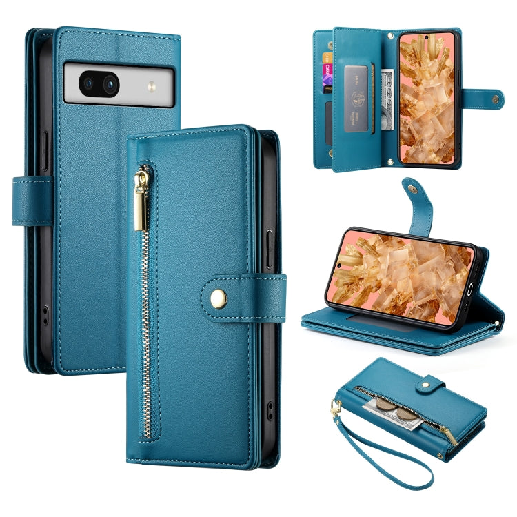 Nine Card-slot Zipper Wallet Bag Leather Phone Case, For Google Pixel 11a, For Google Pixel 11 Pro XL, For Google Pixel 11 / Pixel 11 Pro, For Google Pixel 10a, For Google Pixel 9a, For Google Pixel 9 Pro XL, For Google Pixel 9 / 9 Pro                 ...
