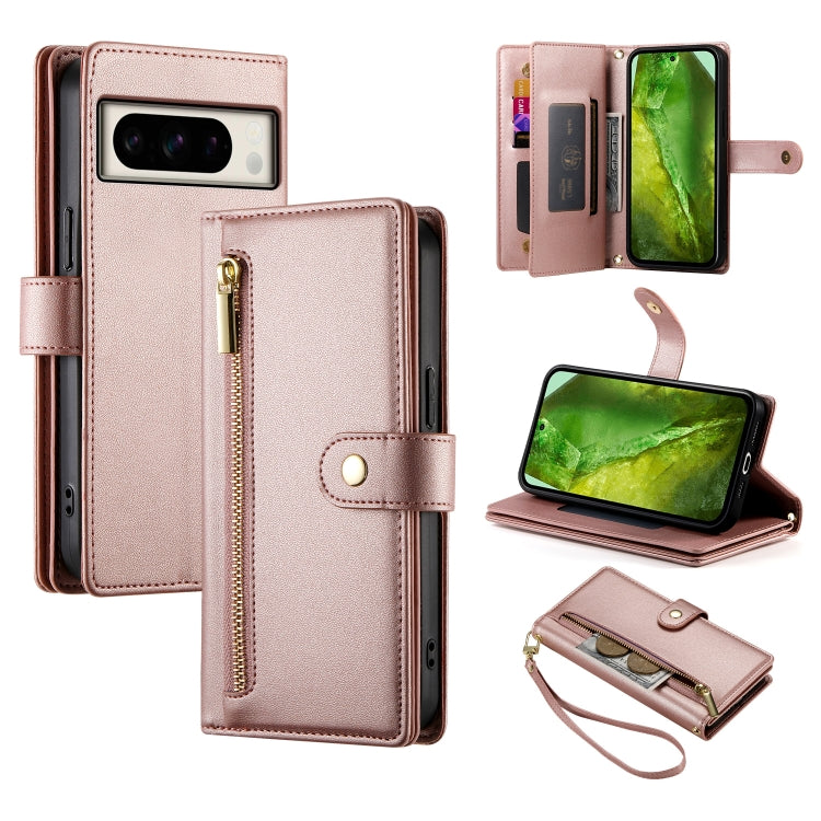 Nine Card-slot Zipper Wallet Bag Leather Phone Case, For Google Pixel 11a, For Google Pixel 11 Pro XL, For Google Pixel 11 / Pixel 11 Pro, For Google Pixel 10a, For Google Pixel 9a, For Google Pixel 9 Pro XL, For Google Pixel 9 / 9 Pro                 ...
