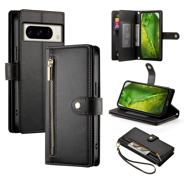 Nine Card-slot Zipper Wallet Bag Leather Phone Case, For Google Pixel 11a, For Google Pixel 11 Pro XL, For Google Pixel 11 / Pixel 11 Pro, For Google Pixel 10a, For Google Pixel 9a, For Google Pixel 9 Pro XL, For Google Pixel 9 / 9 Pro                 ...