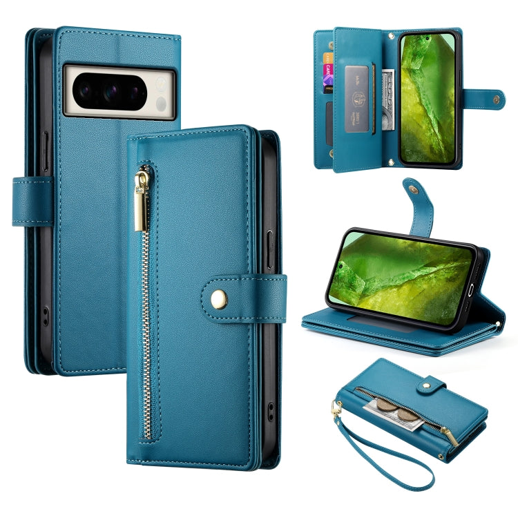Nine Card-slot Zipper Wallet Bag Leather Phone Case, For Google Pixel 11a, For Google Pixel 11 Pro XL, For Google Pixel 11 / Pixel 11 Pro, For Google Pixel 10a, For Google Pixel 9a, For Google Pixel 9 Pro XL, For Google Pixel 9 / 9 Pro                 ...