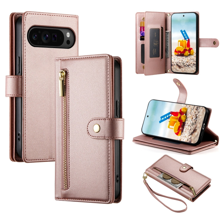 Nine Card-slot Zipper Wallet Bag Leather Phone Case, For Google Pixel 11a, For Google Pixel 11 Pro XL, For Google Pixel 11 / Pixel 11 Pro, For Google Pixel 10a, For Google Pixel 9a, For Google Pixel 9 Pro XL, For Google Pixel 9 / 9 Pro                 ...