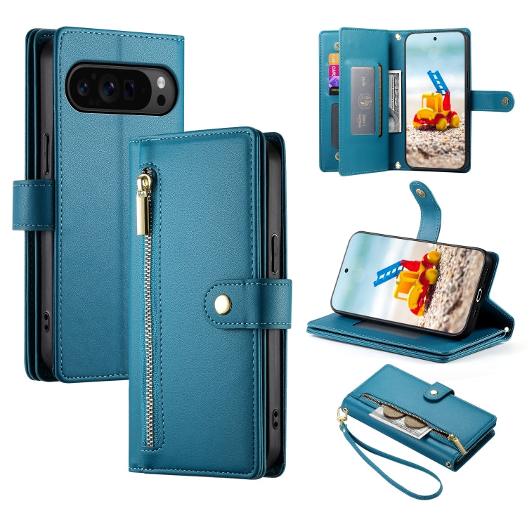 Nine Card-slot Zipper Wallet Bag Leather Phone Case, For Google Pixel 11a, For Google Pixel 11 Pro XL, For Google Pixel 11 / Pixel 11 Pro, For Google Pixel 10a, For Google Pixel 9a, For Google Pixel 9 Pro XL, For Google Pixel 9 / 9 Pro                 ...