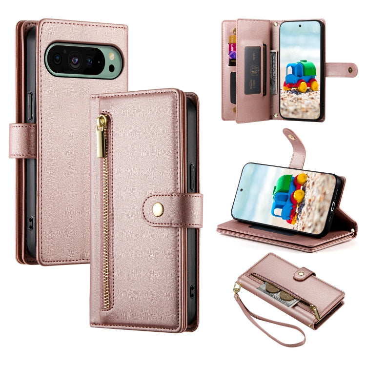 Nine Card-slot Zipper Wallet Bag Leather Phone Case, For Google Pixel 11a, For Google Pixel 11 Pro XL, For Google Pixel 11 / Pixel 11 Pro, For Google Pixel 10a, For Google Pixel 9a, For Google Pixel 9 Pro XL, For Google Pixel 9 / 9 Pro                 ...