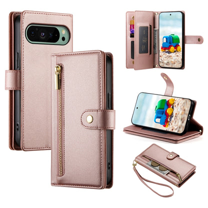 Nine Card-slot Zipper Wallet Bag Leather Phone Case, For Google Pixel 11a, For Google Pixel 11 Pro XL, For Google Pixel 11 / Pixel 11 Pro, For Google Pixel 10a, For Google Pixel 9a, For Google Pixel 9 Pro XL, For Google Pixel 9 / 9 Pro                 ...