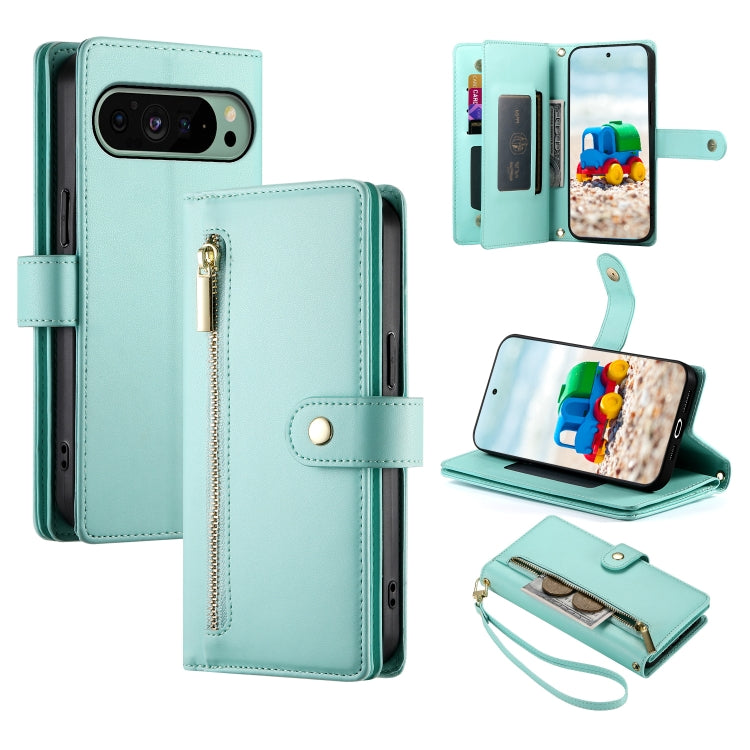 Nine Card-slot Zipper Wallet Bag Leather Phone Case, For Google Pixel 11a, For Google Pixel 11 Pro XL, For Google Pixel 11 / Pixel 11 Pro, For Google Pixel 10a, For Google Pixel 9a, For Google Pixel 9 Pro XL, For Google Pixel 9 / 9 Pro                 ...