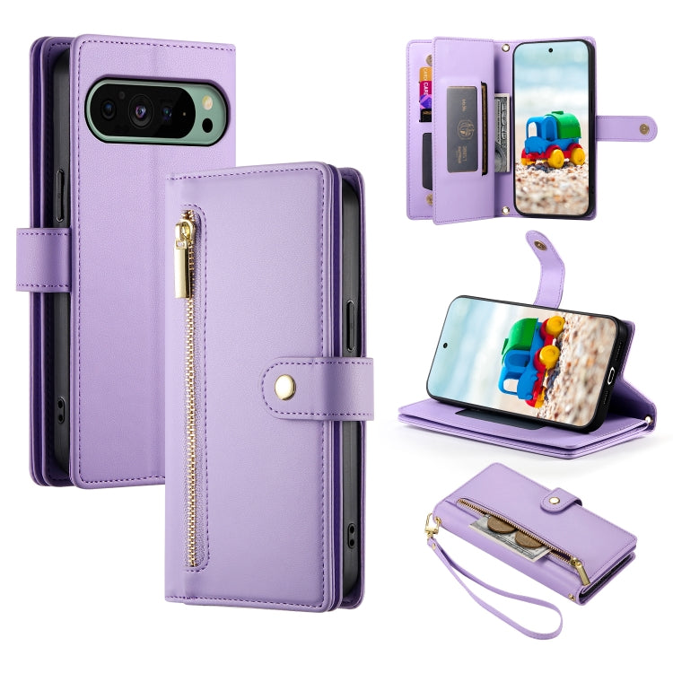 Nine Card-slot Zipper Wallet Bag Leather Phone Case, For Google Pixel 11a, For Google Pixel 11 Pro XL, For Google Pixel 11 / Pixel 11 Pro, For Google Pixel 10a, For Google Pixel 9a, For Google Pixel 9 Pro XL, For Google Pixel 9 / 9 Pro                 ...